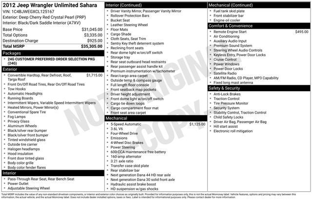 2012 Jeep Wrangler Unlimited Sahara