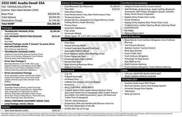 2020 GMC Acadia Denali