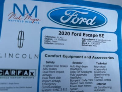 2020 Ford Escape SE