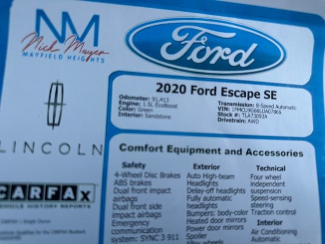 2020 Ford Escape SE