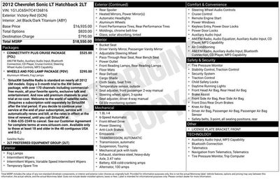 2012 Chevrolet Sonic 2LT