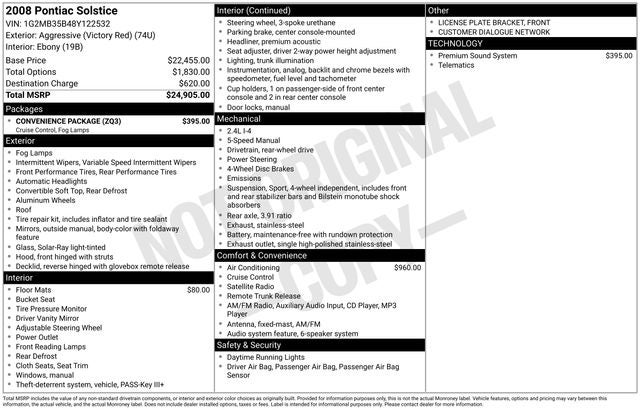 2008 Pontiac Solstice Base