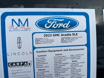 2022 GMC Acadia SLE