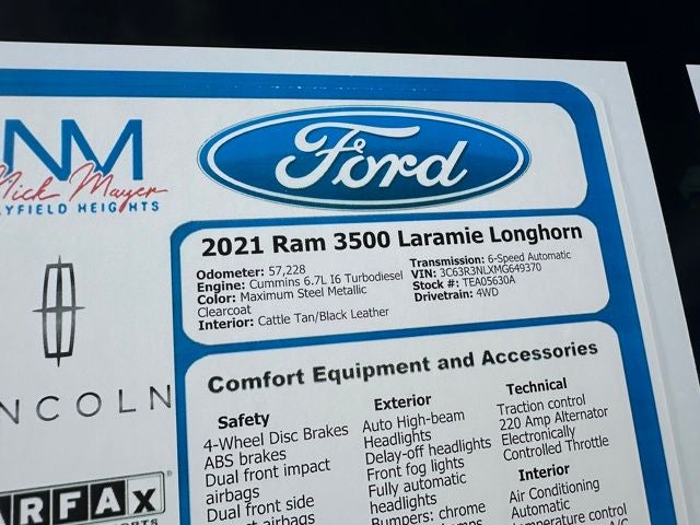 2021 RAM 3500 Laramie Longhorn