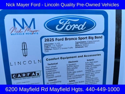 2025 Ford Bronco Sport Big Bend