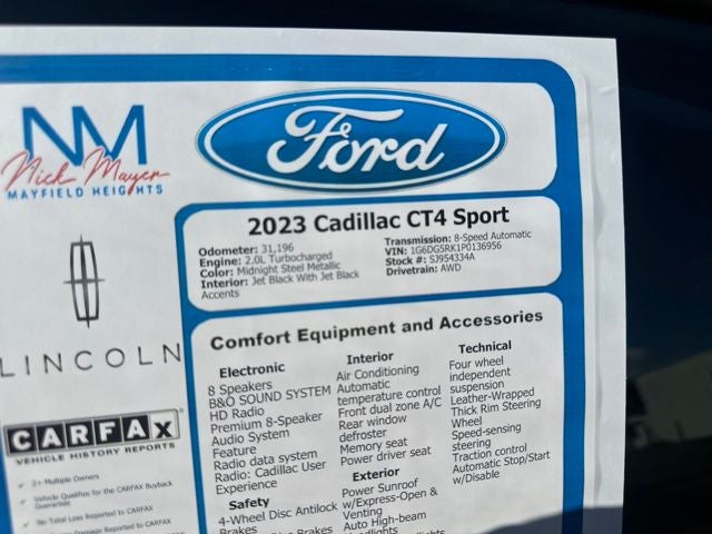 2023 Cadillac CT4 Sport