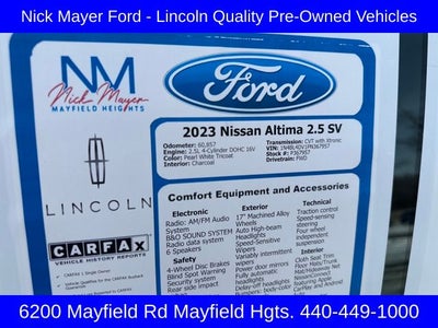 2023 Nissan Altima 2.5 SV
