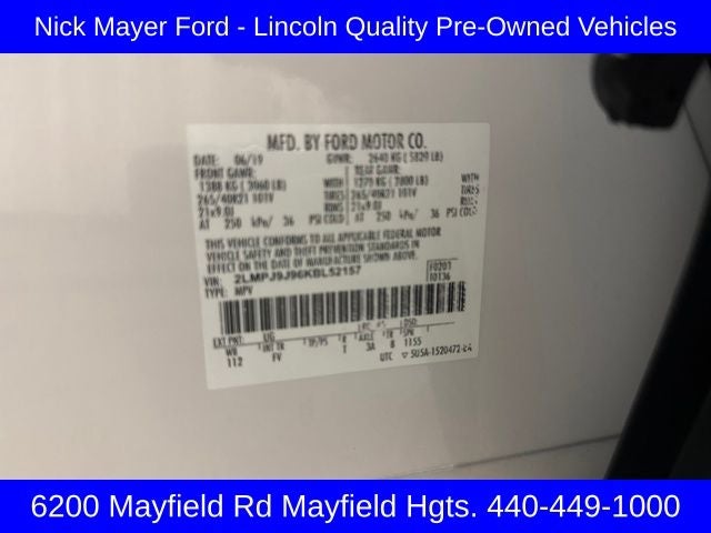 2019 Lincoln Nautilus Black Label