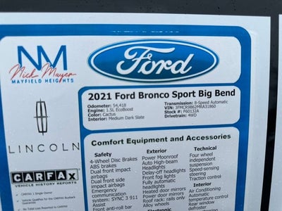 2021 Ford Bronco Sport Big Bend