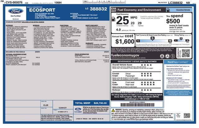 2020 Ford EcoSport SE