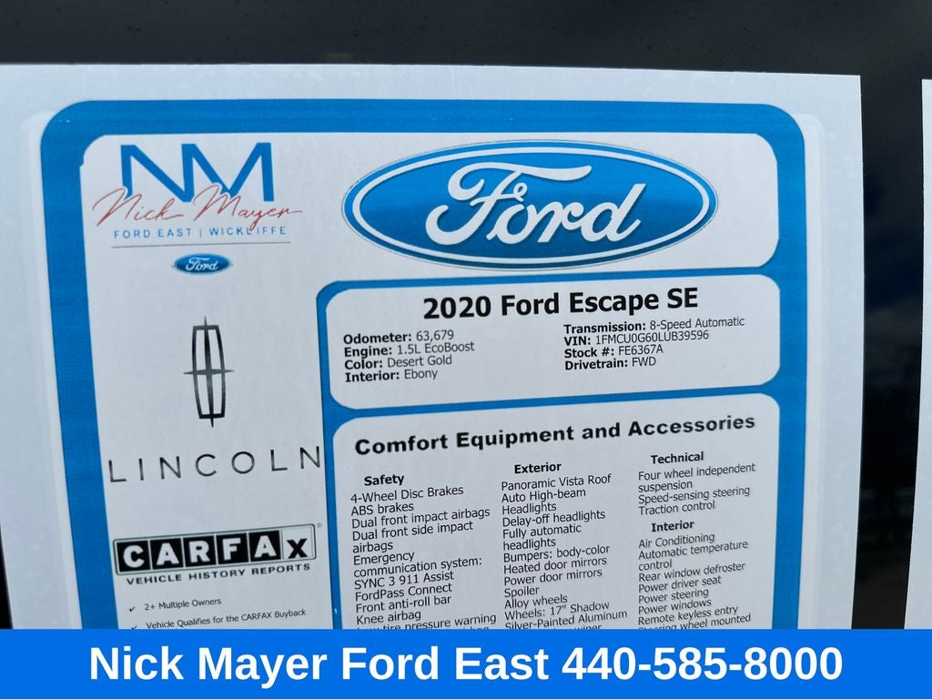 2020 Ford Escape SE