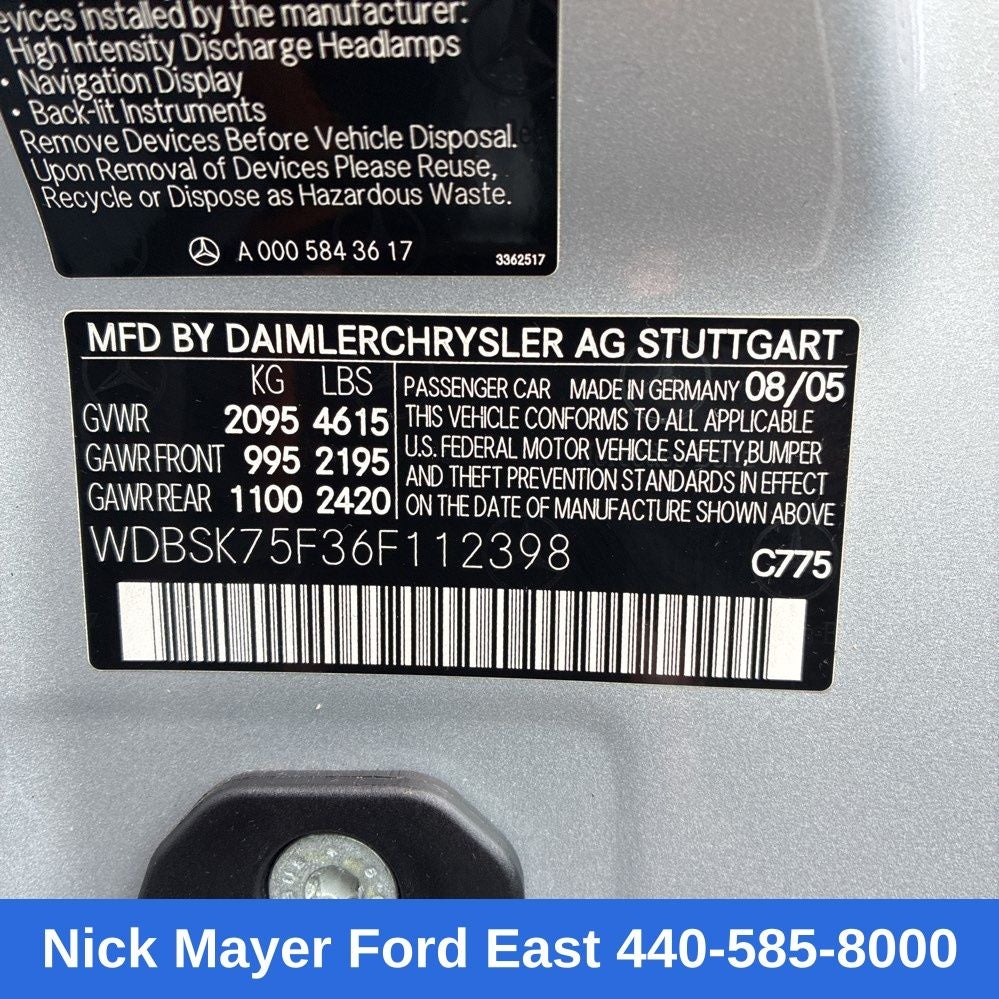 2006 Mercedes-Benz SL-Class SL 500