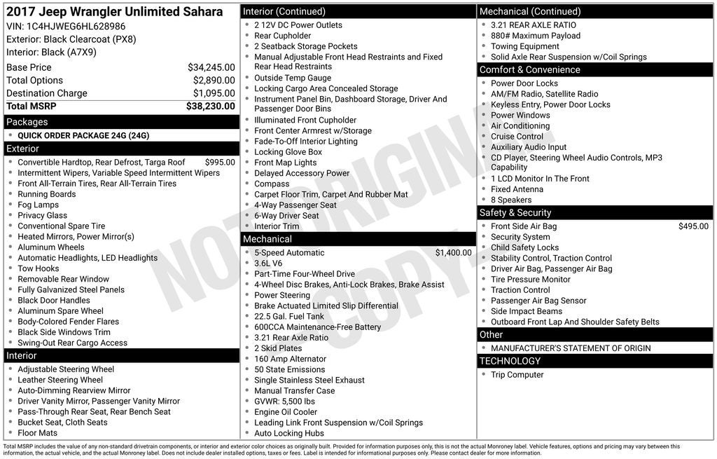 2017 Jeep Wrangler Unlimited Sahara