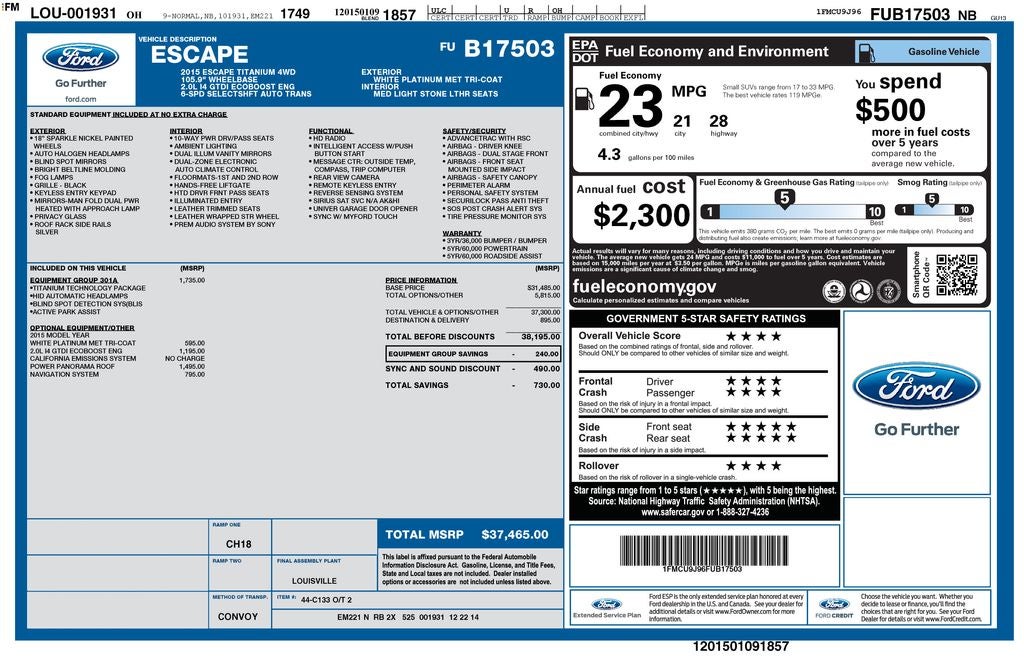 2015 Ford Escape Titanium