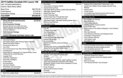 2019 Cadillac Escalade ESV Luxury