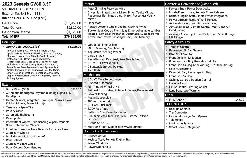 2023 Genesis GV80 3.5T
