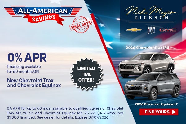 New Chevrolet Trax & Equinox